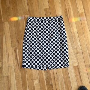 JCrew navy with white circles skirt